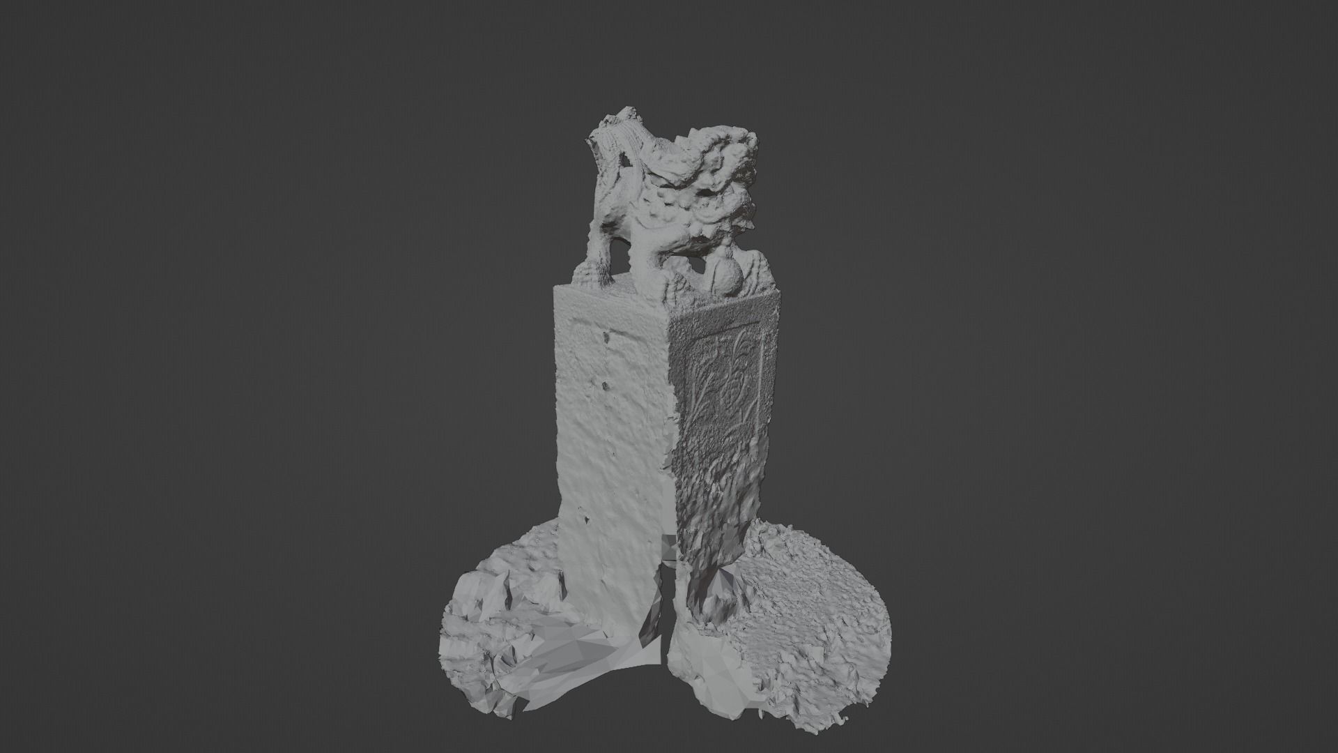 Stone Deamon statue Photoscan 3D model_11