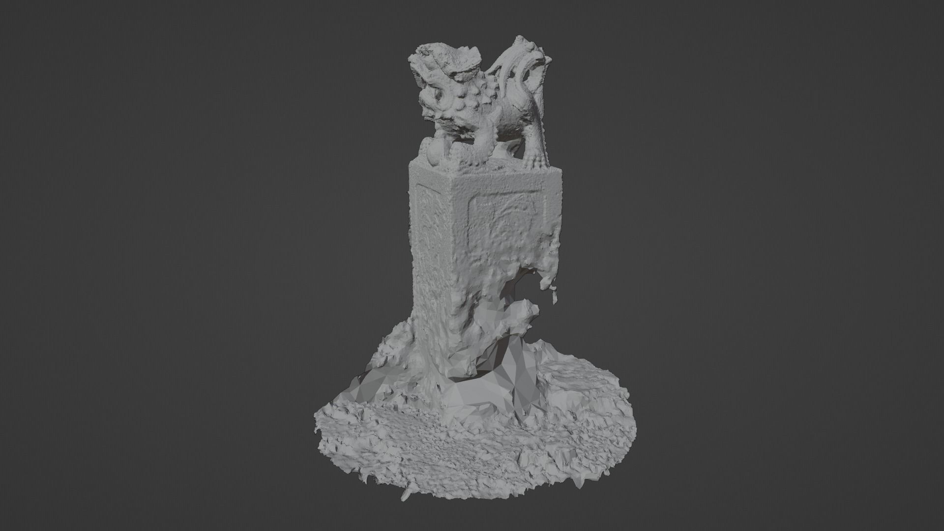 Stone Deamon statue Photoscan 3D model_10
