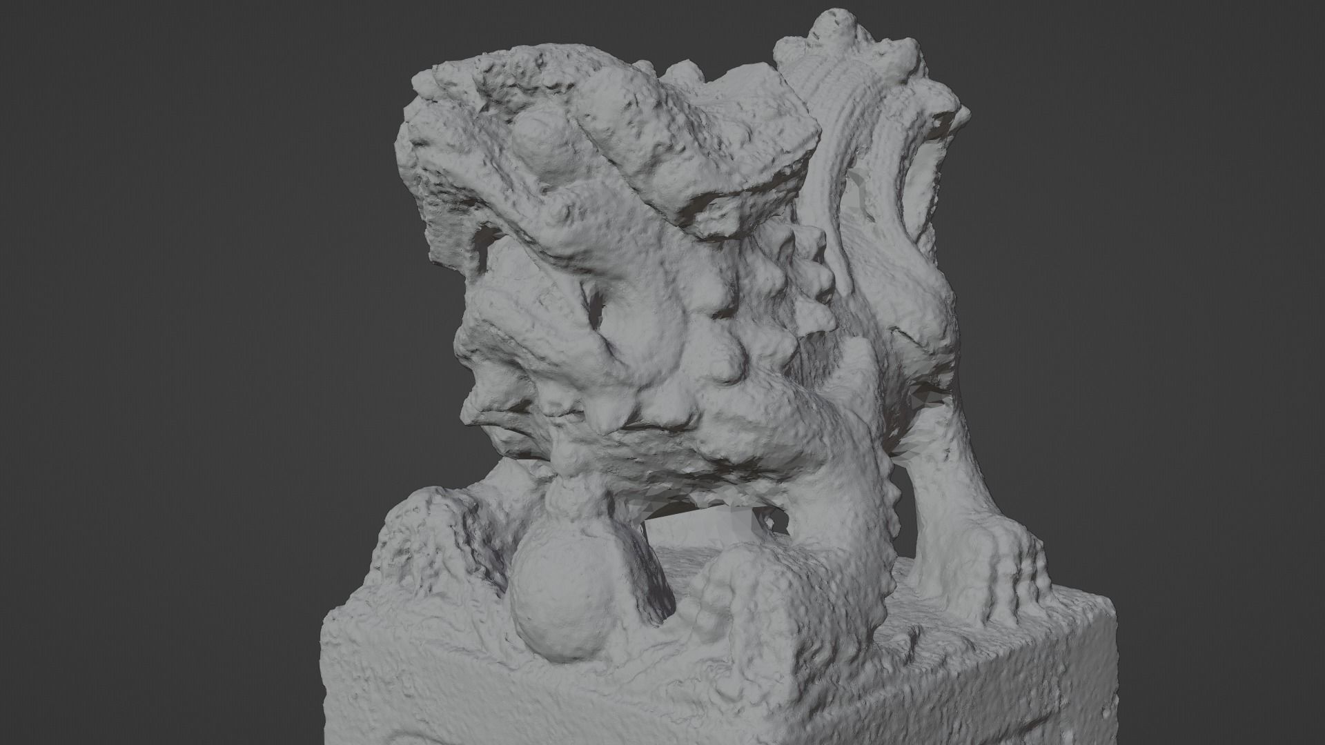 Stone Deamon statue Photoscan 3D model_6