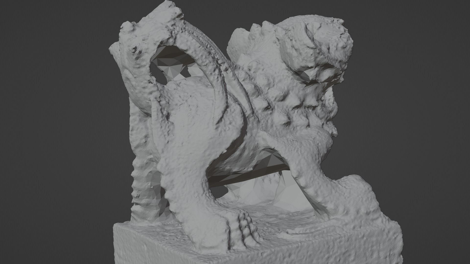 Stone Deamon statue Photoscan 3D model_9