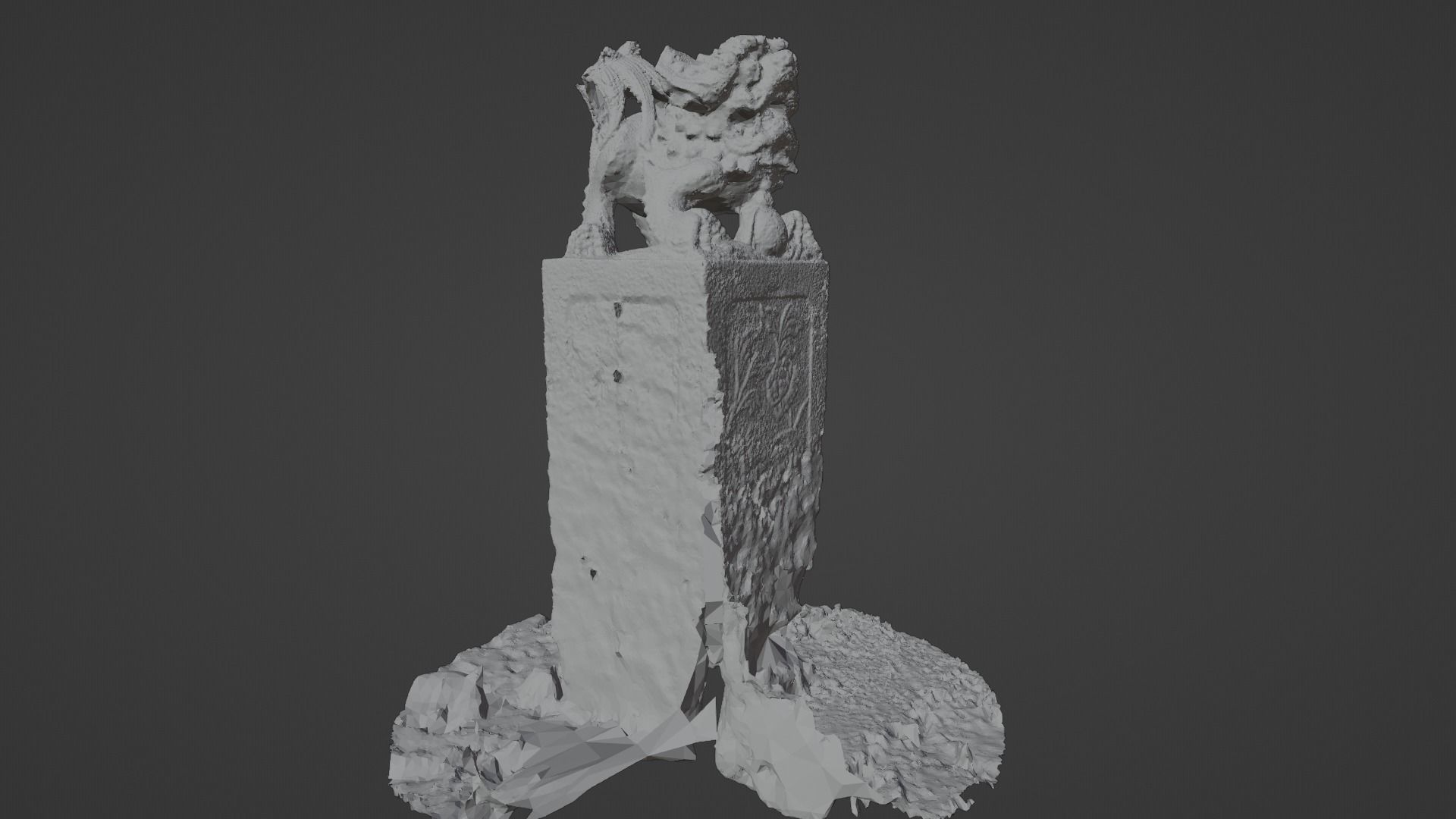 Stone Deamon statue Photoscan 3D model_12