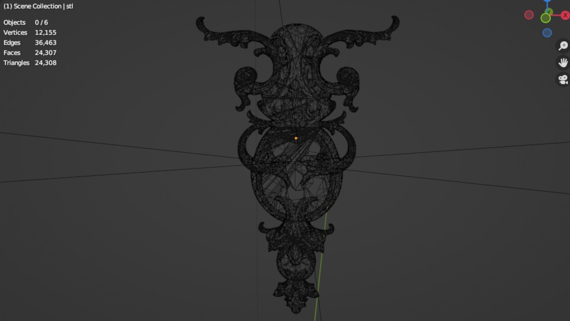 Classic decor ornament 157 3D model_6