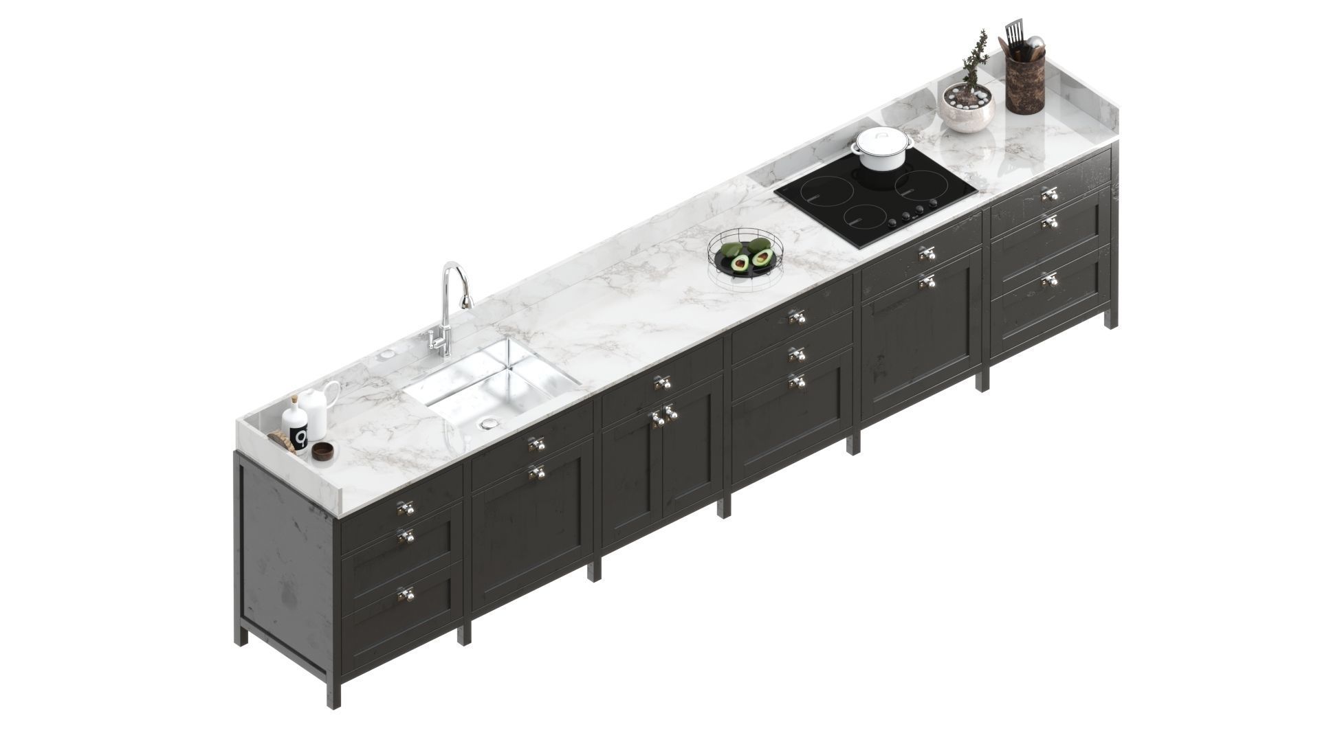 Scandinavian style kitchen set 3D model_19