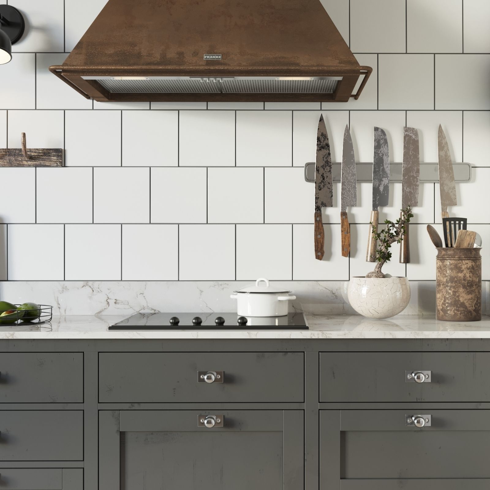 Scandinavian style kitchen set 3D model_3