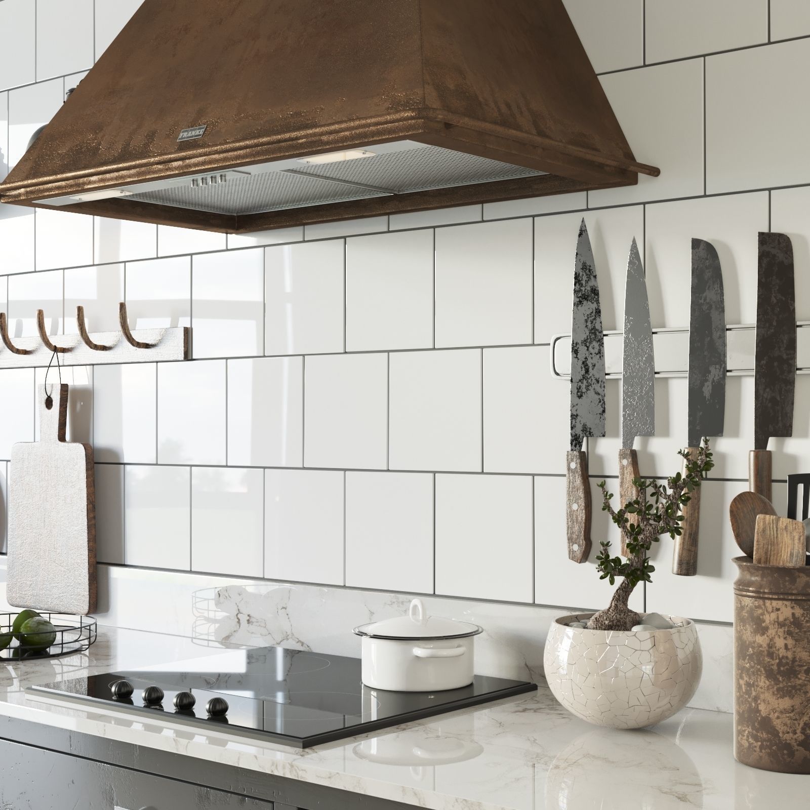 Scandinavian style kitchen set 3D model_5