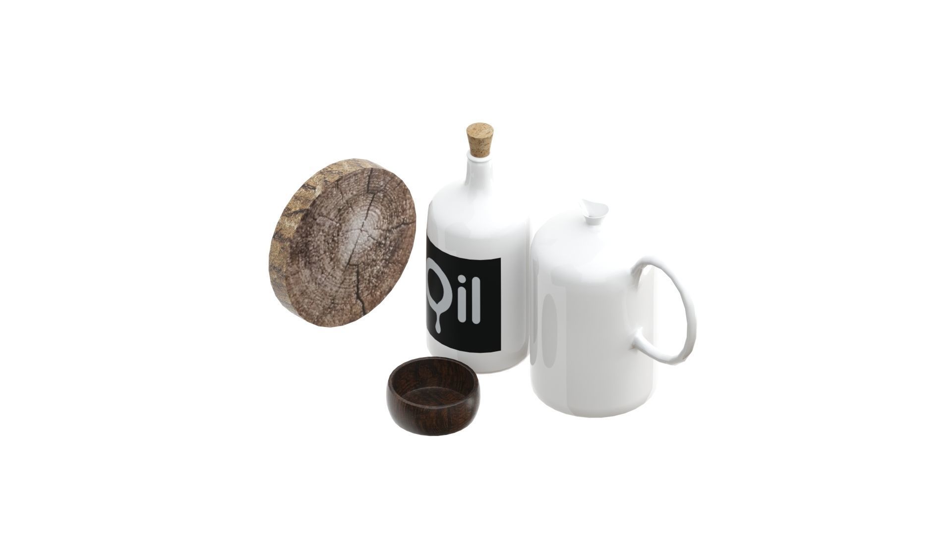 Scandinavian style kitchen set 3D model_22