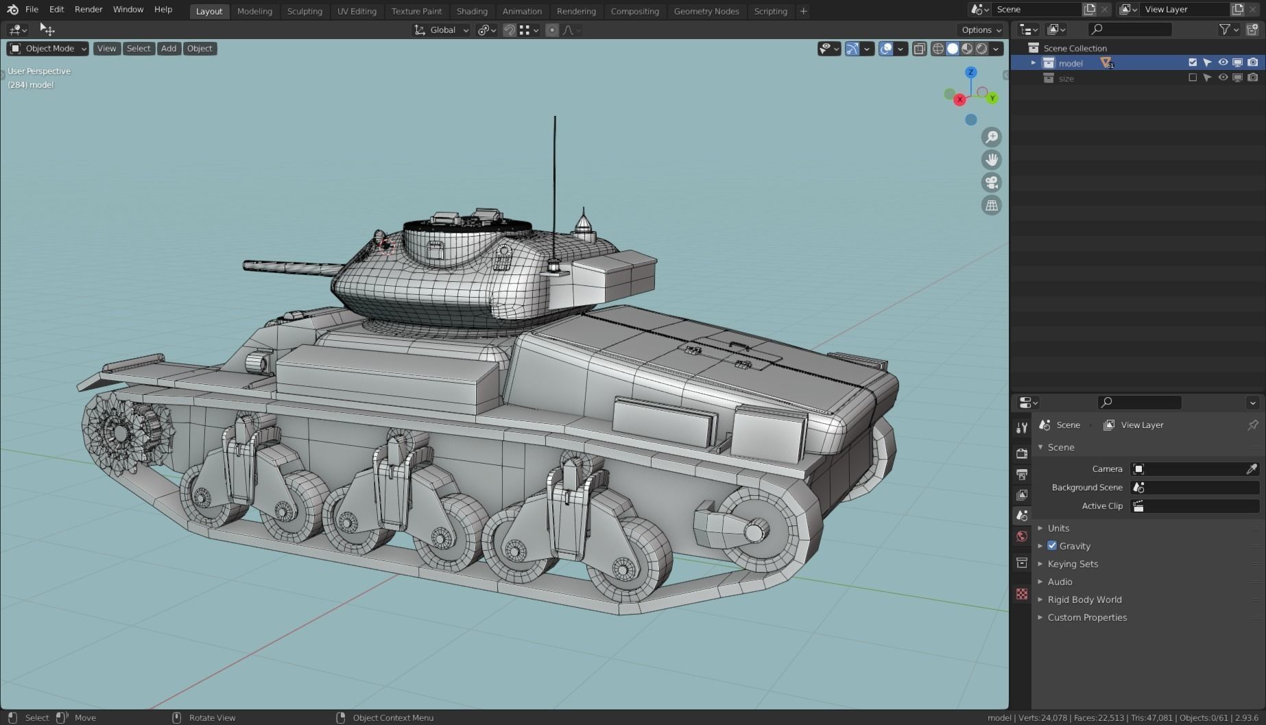 AC1 SENTINEL TANK BASE MESH  Low-poly 3D model_2