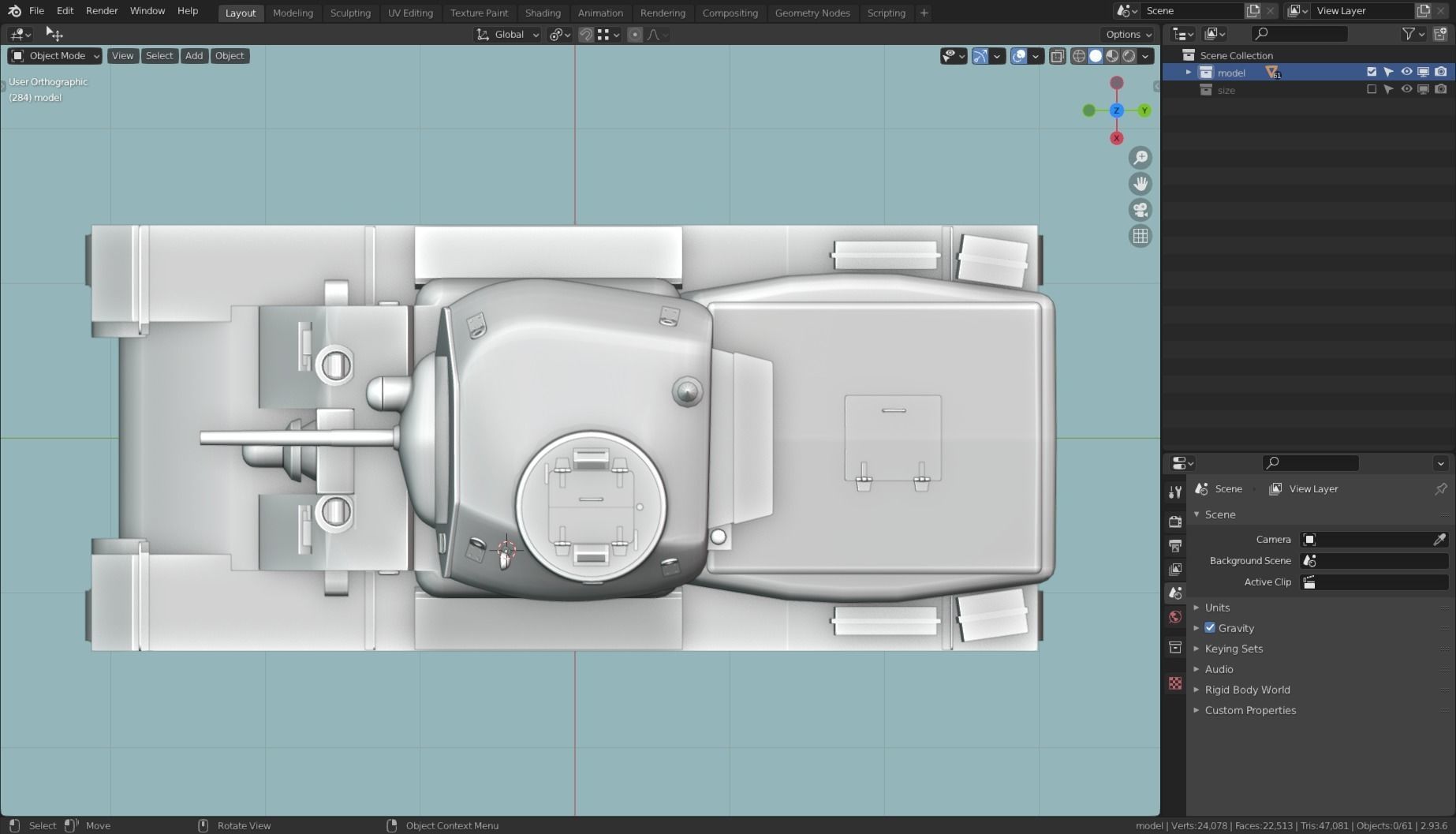 AC1 SENTINEL TANK BASE MESH  Low-poly 3D model_9