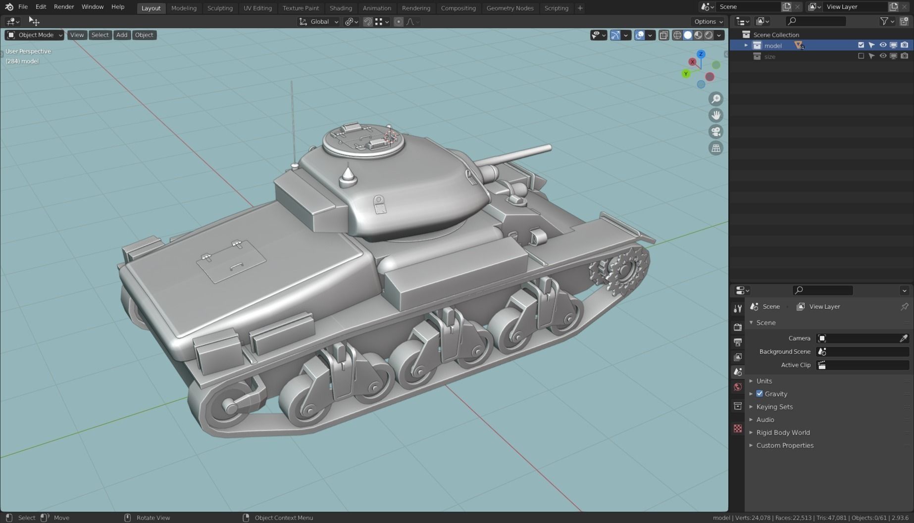 AC1 SENTINEL TANK BASE MESH  Low-poly 3D model_7