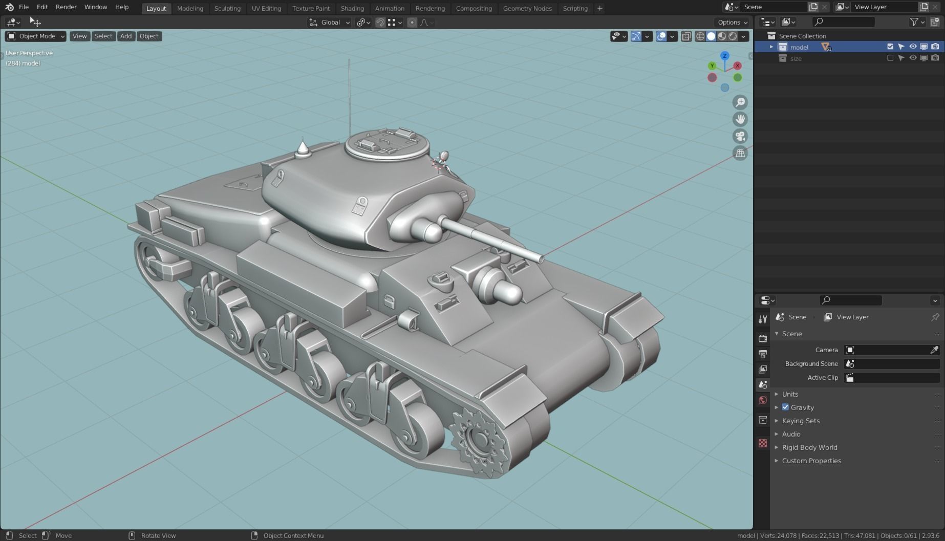 AC1 SENTINEL TANK BASE MESH  Low-poly 3D model_8
