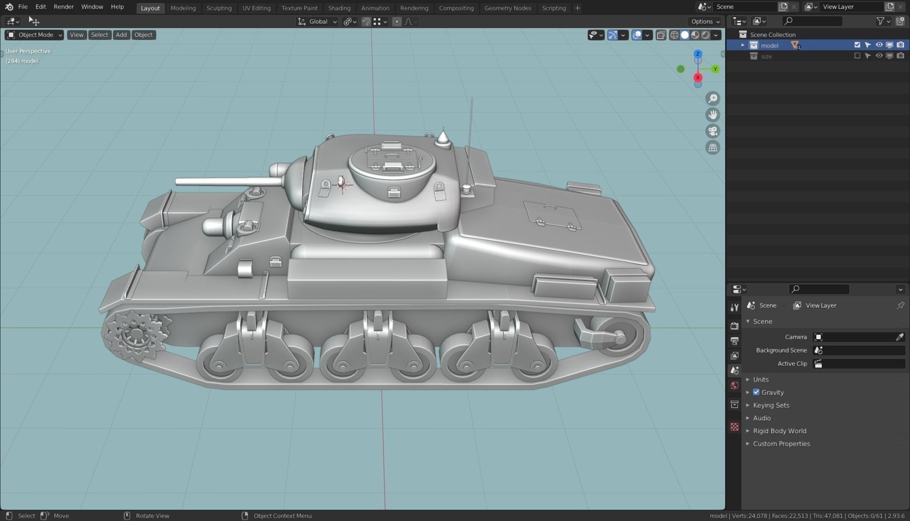 AC1 SENTINEL TANK BASE MESH  Low-poly 3D model_4