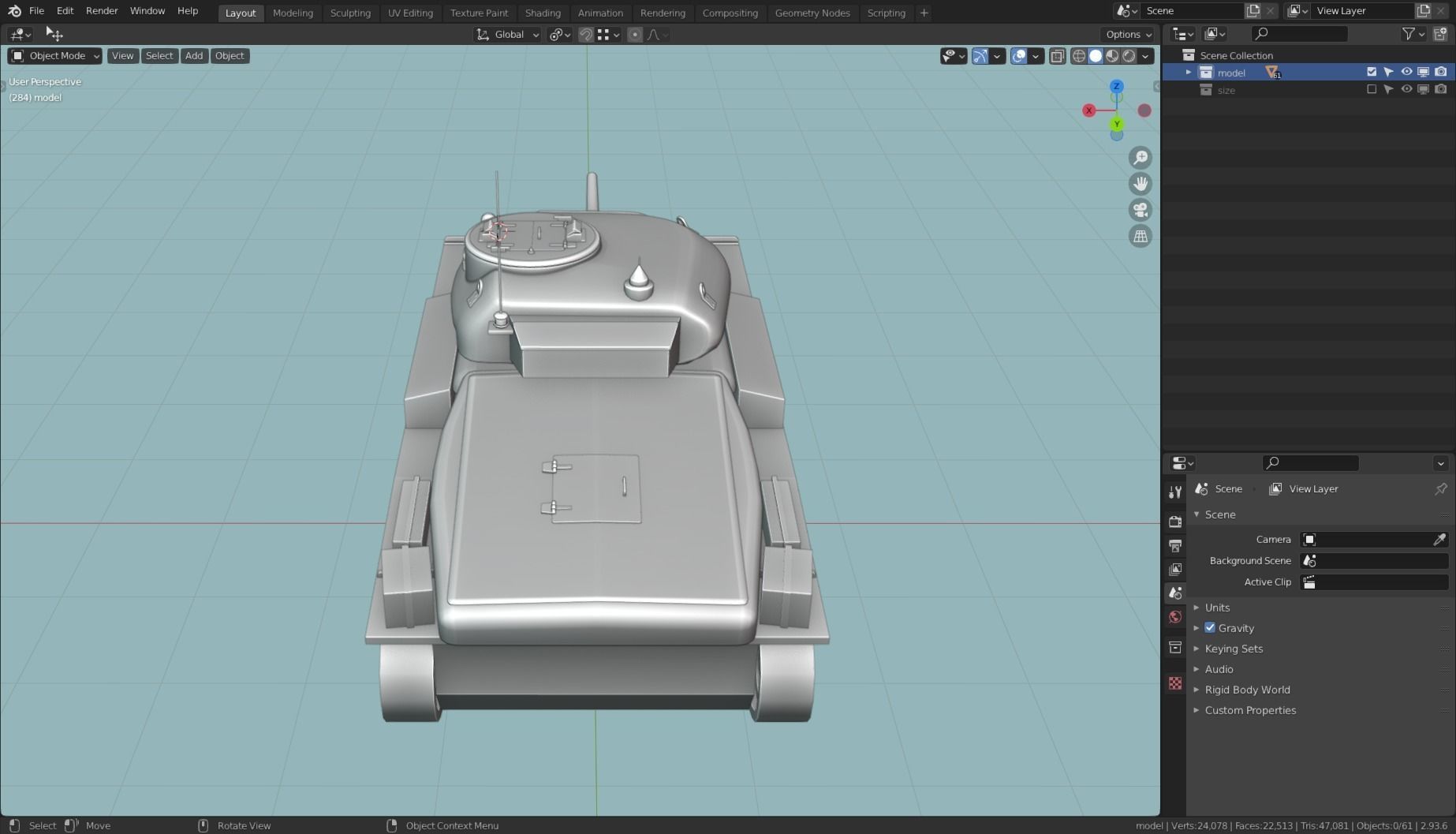 AC1 SENTINEL TANK BASE MESH  Low-poly 3D model_6