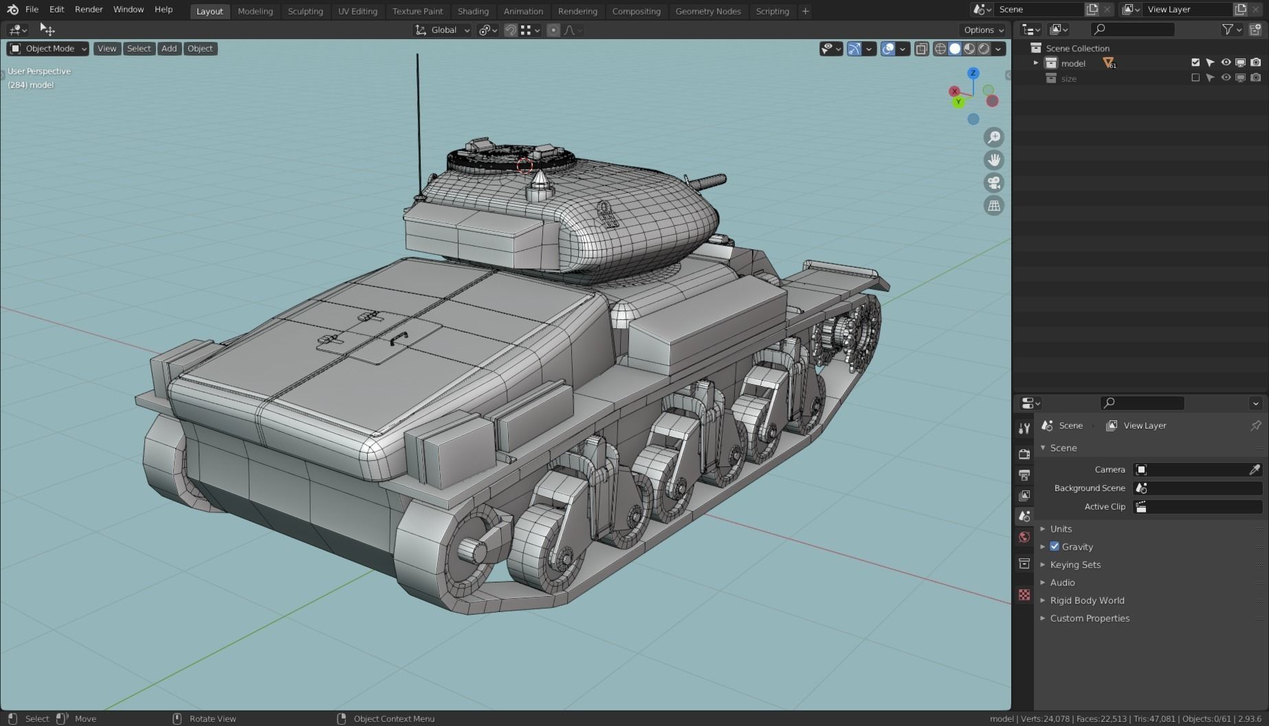 AC1 SENTINEL TANK BASE MESH  Low-poly 3D model_13