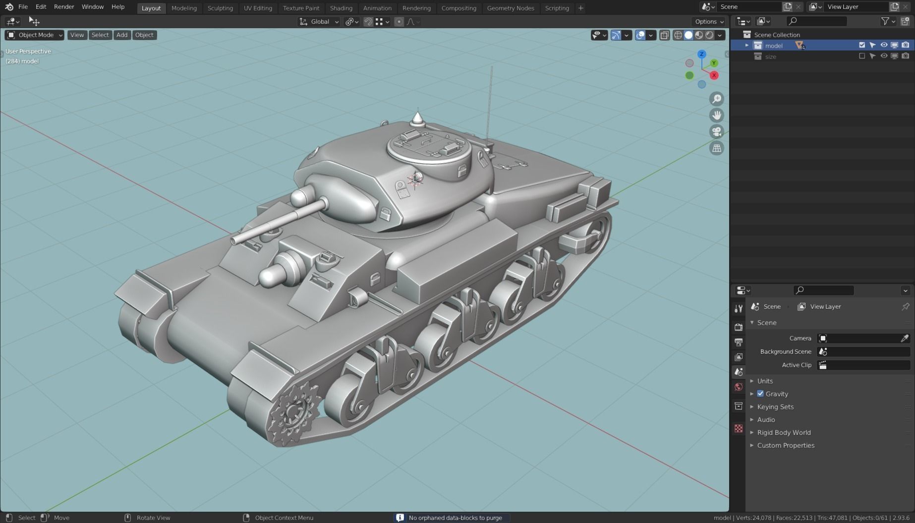 AC1 SENTINEL TANK BASE MESH  Low-poly 3D model_1