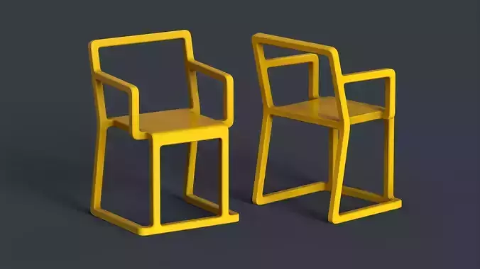 Modern Indoor Metal Chair 5 PBR Game Ready