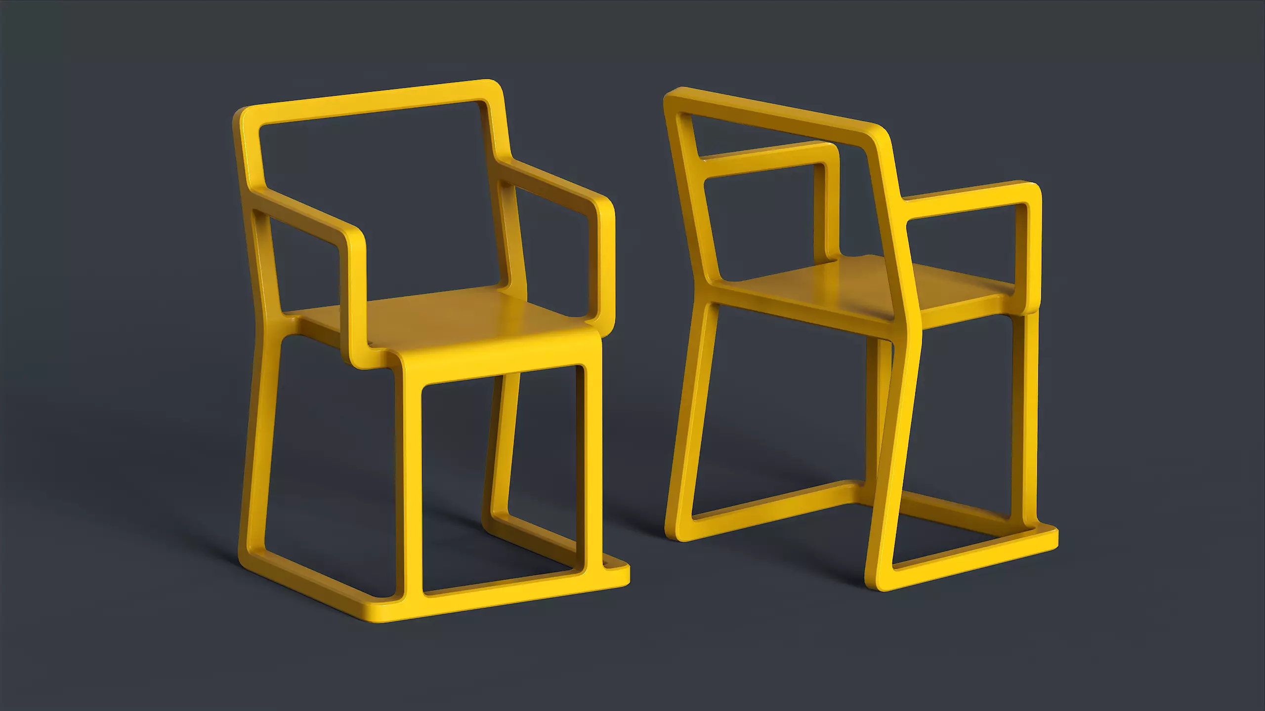 Modern Indoor Metal Chair 5 PBR Game Ready Low-poly 3D model