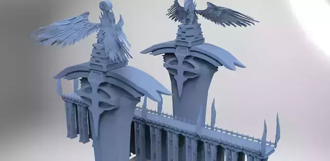 League of legends Inspired Sword Bridge Statues 3