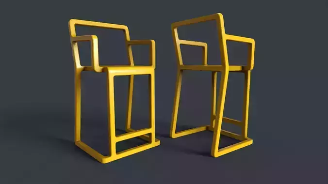 Modern Indoor Metal Chair 6 PBR Game Ready