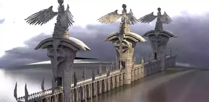 League of legends Inspired Sword Bridge Statues 3 