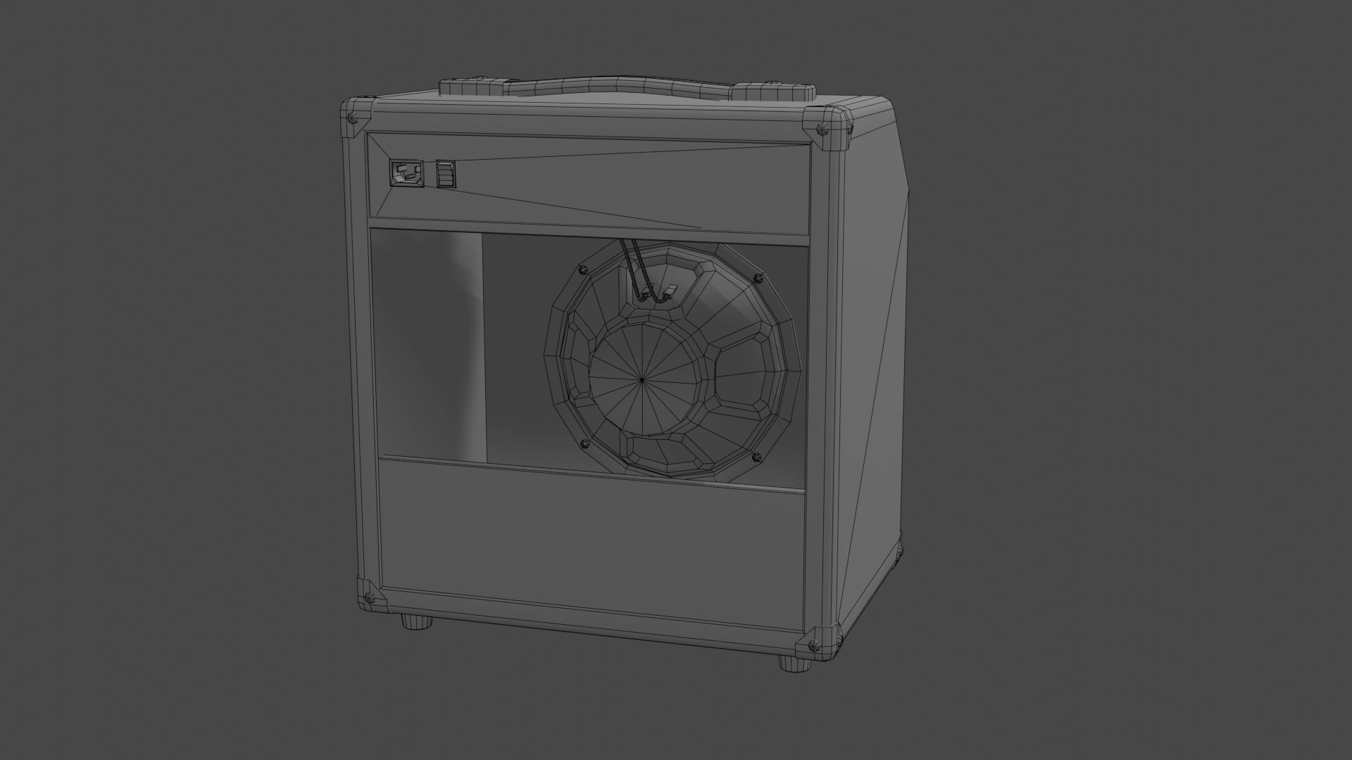 Guitar Amplifier Low-poly 3D model_9