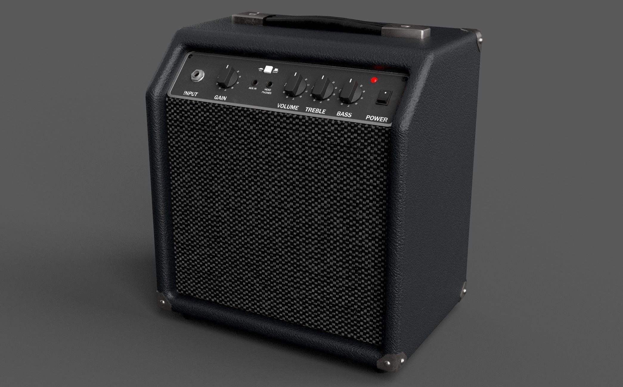 Guitar Amplifier Low-poly 3D model_1