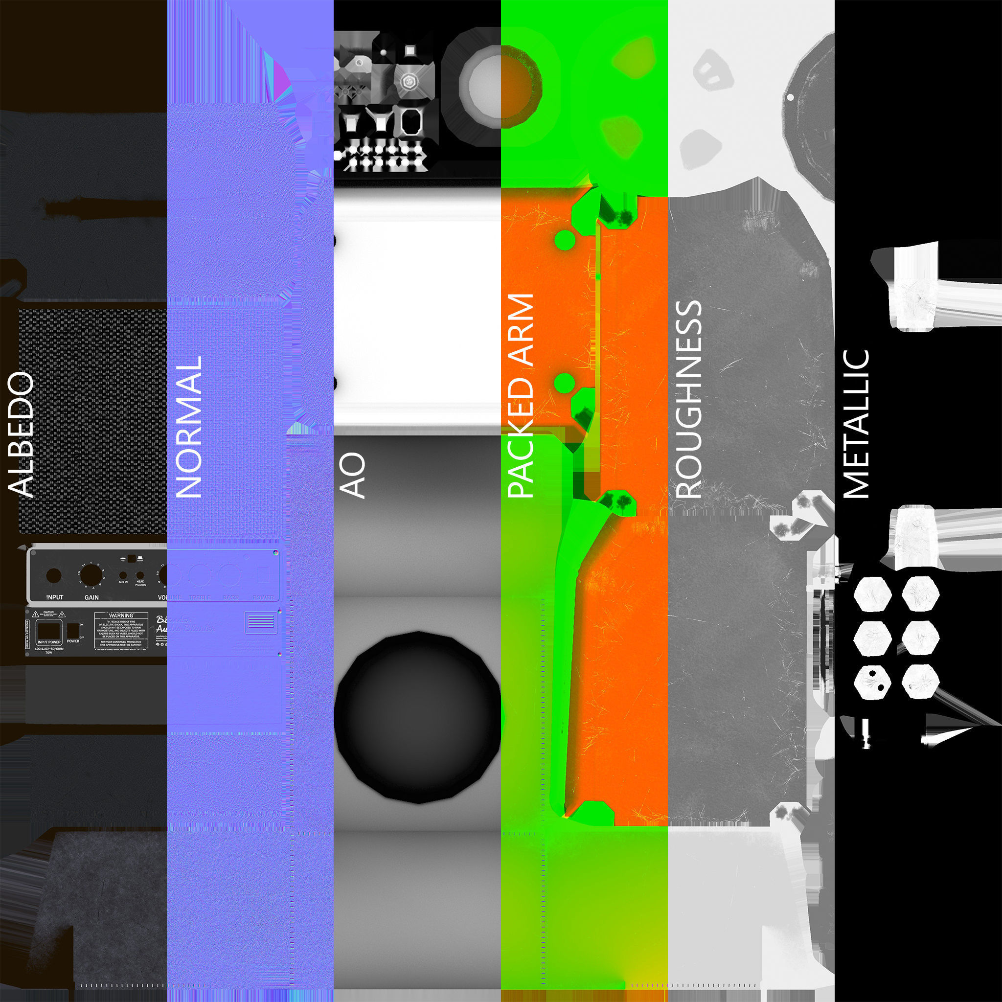 Guitar Amplifier Low-poly 3D model_10