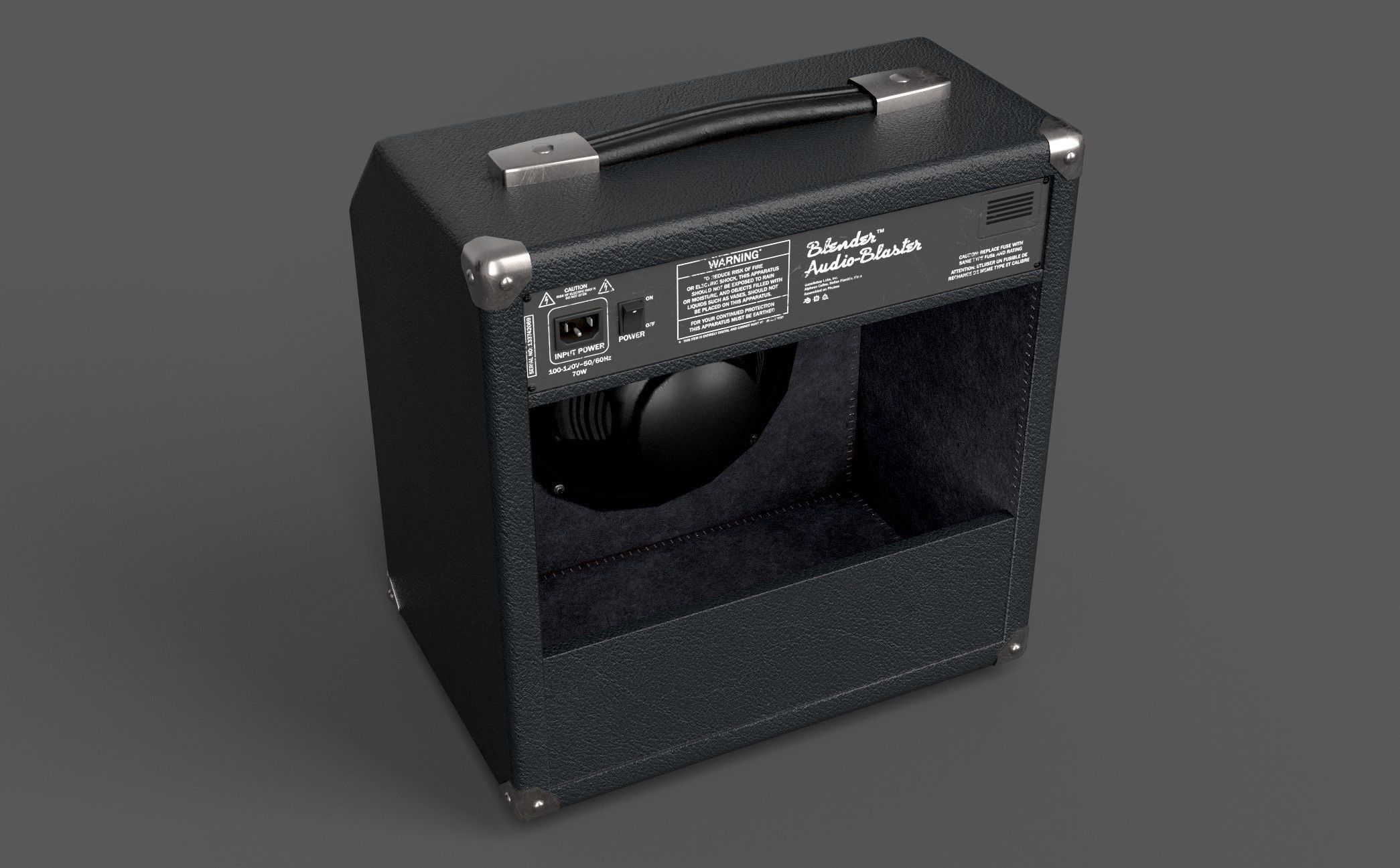 Guitar Amplifier Low-poly 3D model_6