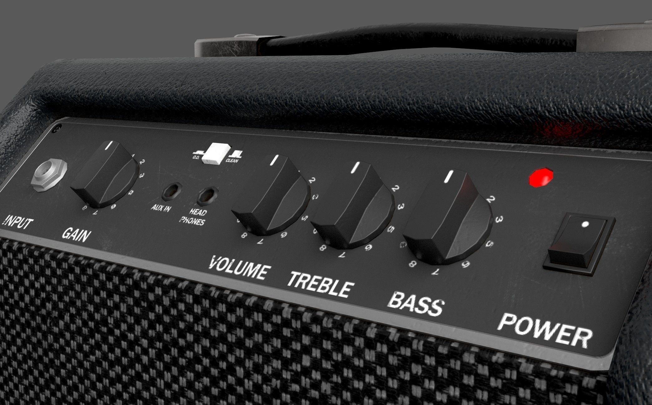 Guitar Amplifier Low-poly 3D model_3