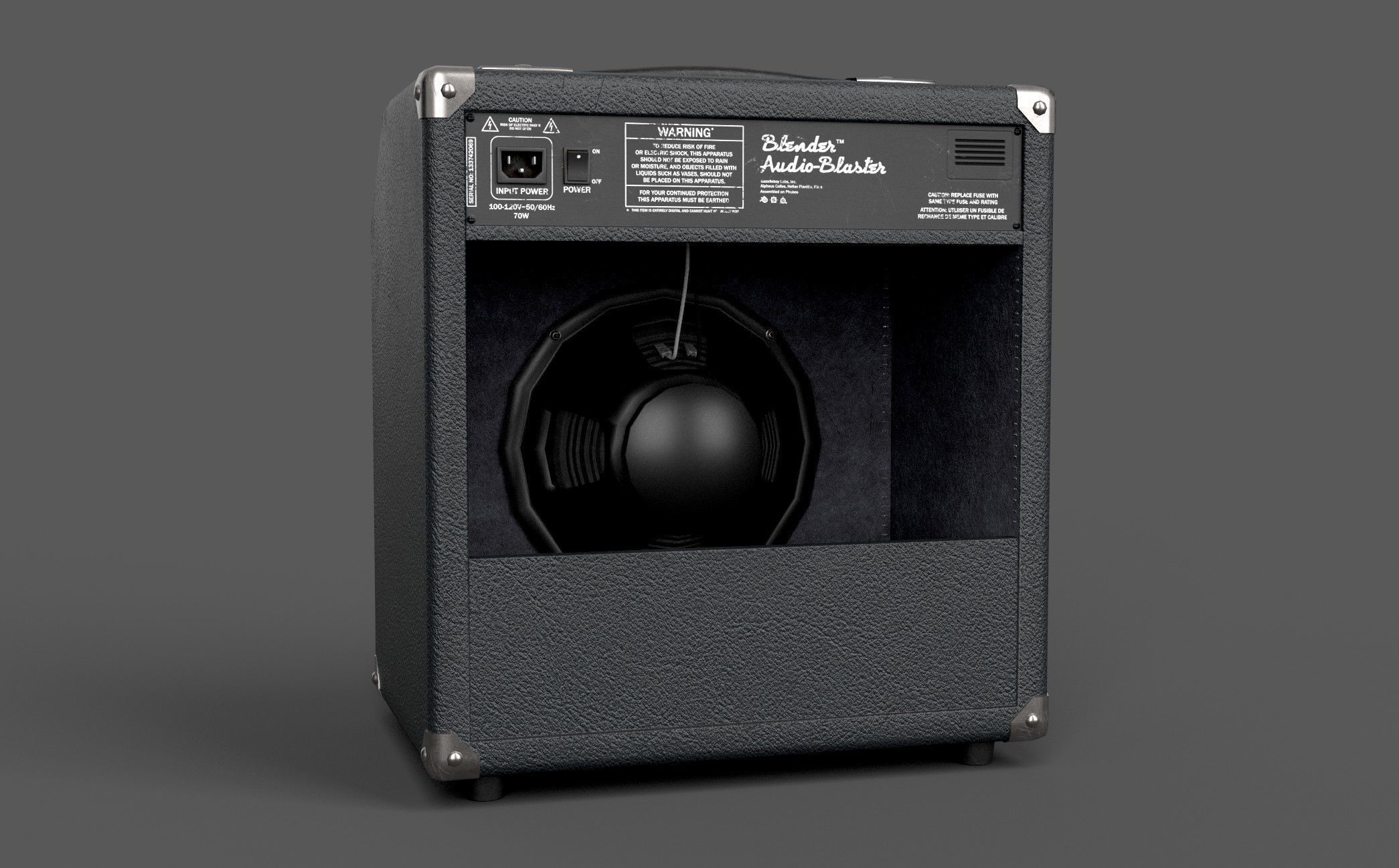 Guitar Amplifier Low-poly 3D model_5
