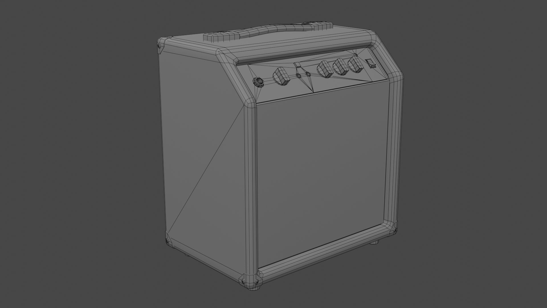 Guitar Amplifier Low-poly 3D model_8