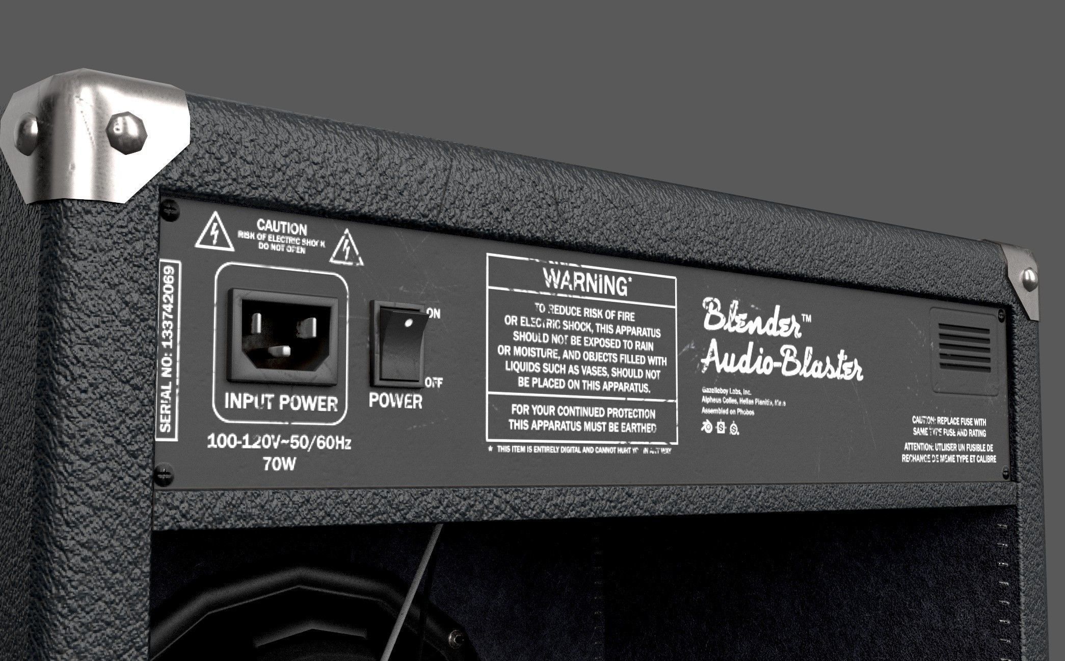 Guitar Amplifier Low-poly 3D model_7