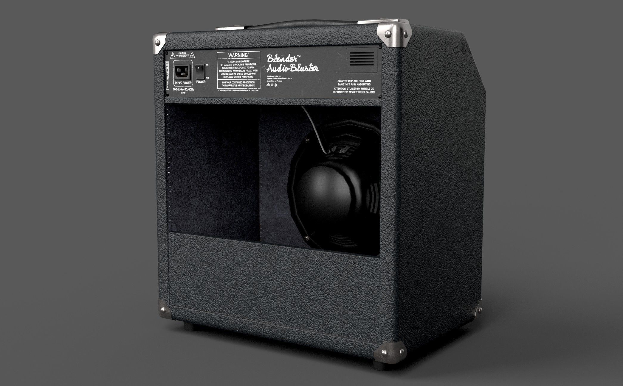 Guitar Amplifier Low-poly 3D model_4