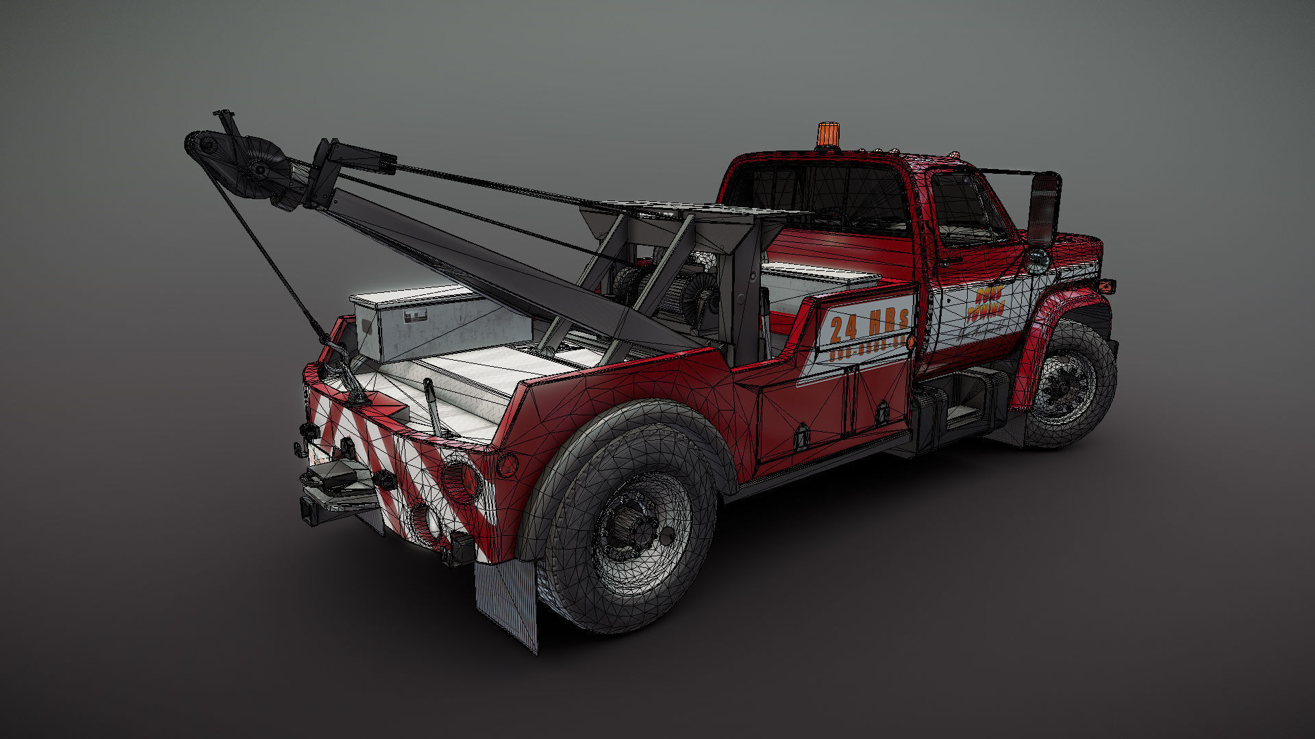 Holmes wrecker truck Low-poly 3D model_29