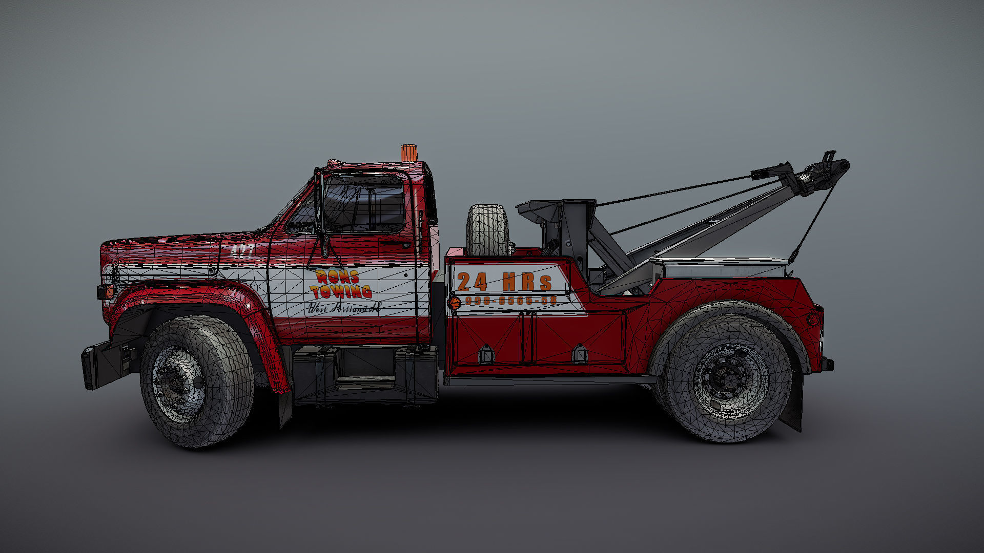 Holmes wrecker truck Low-poly 3D model_31