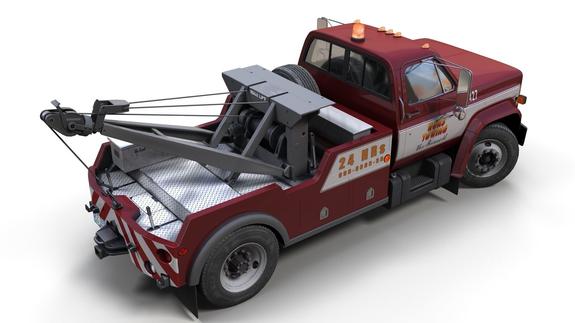 Holmes wrecker truck Low-poly 3D model_2