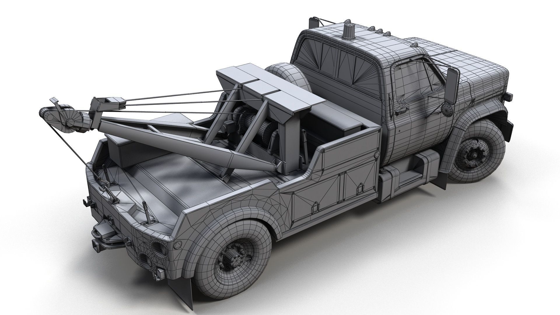 Holmes wrecker truck Low-poly 3D model_10