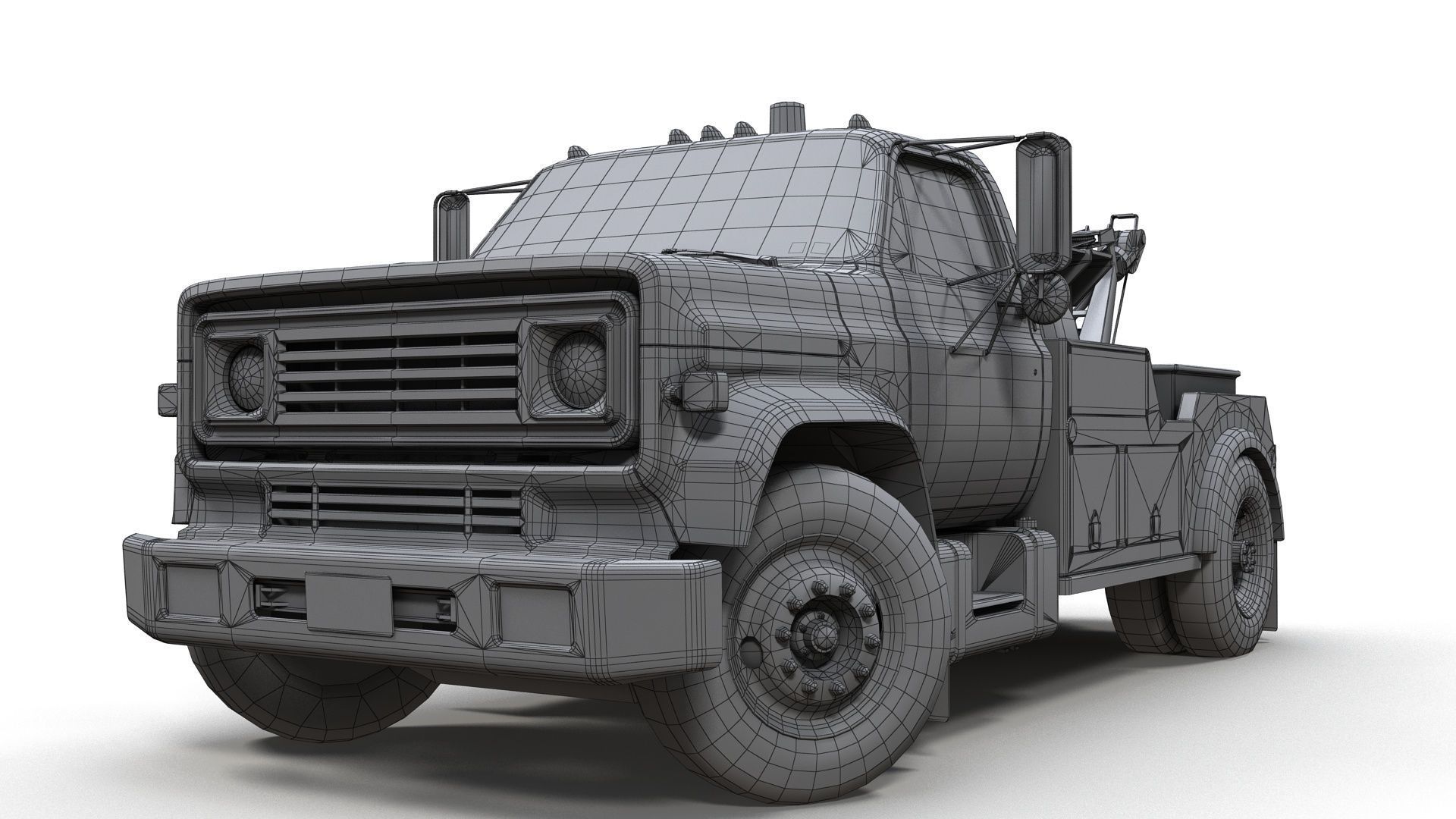 Holmes wrecker truck Low-poly 3D model_16