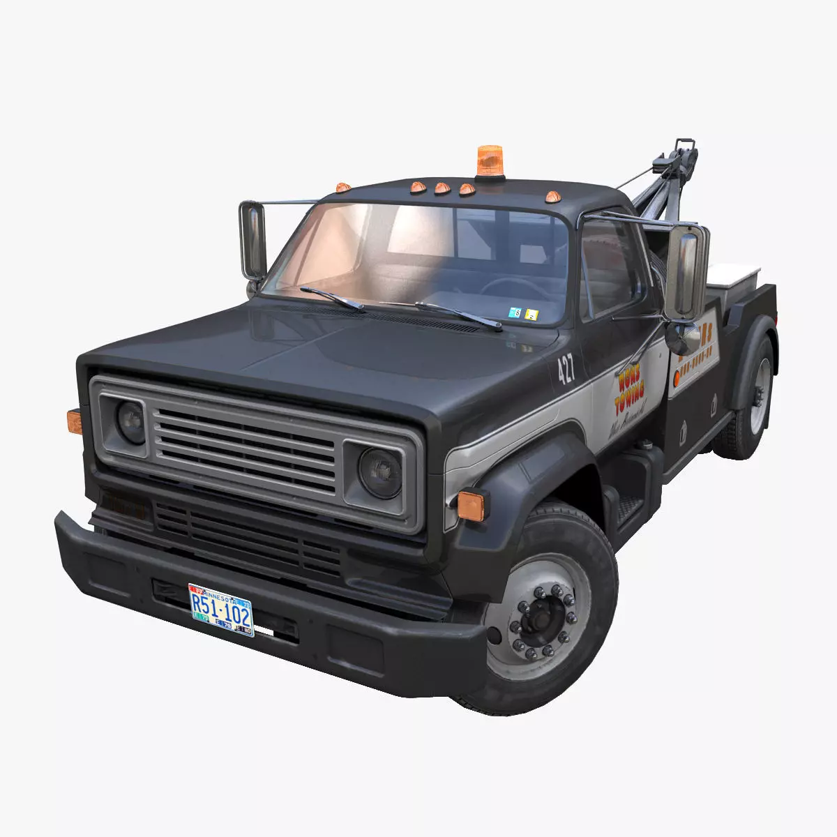 Holmes wrecker truck Low-poly 3D model_0
