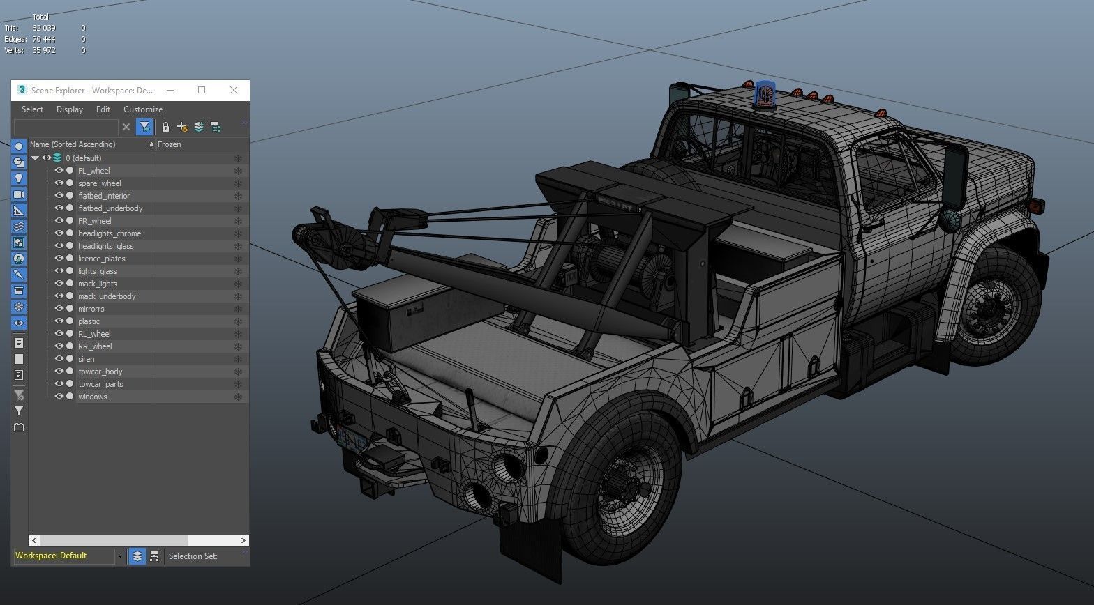 Holmes wrecker truck Low-poly 3D model_38