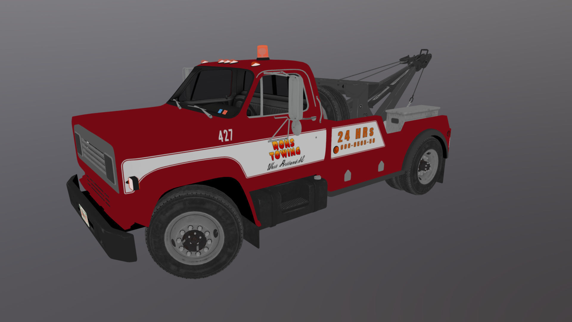 Holmes wrecker truck Low-poly 3D model_36