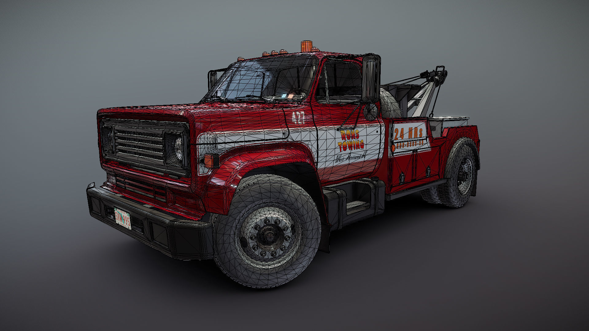 Holmes wrecker truck Low-poly 3D model_28