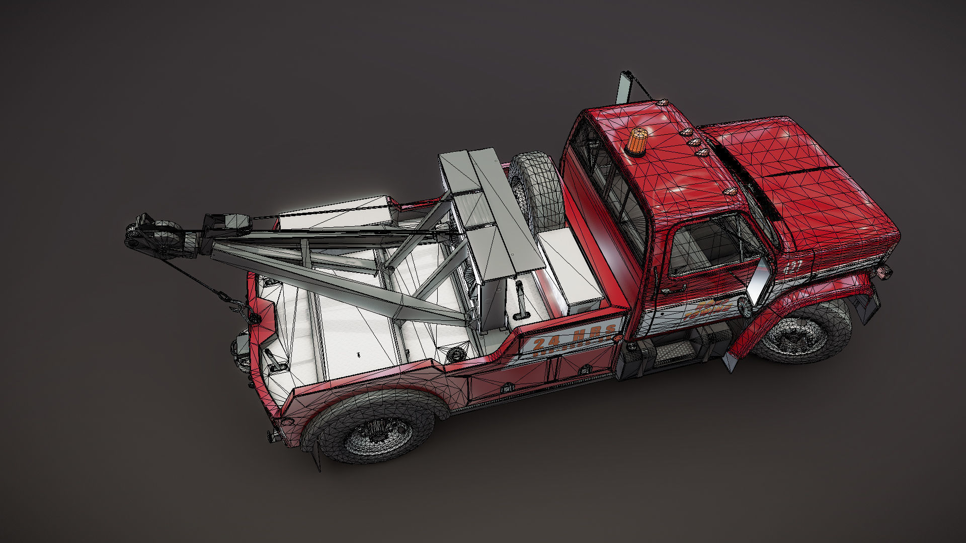 Holmes wrecker truck Low-poly 3D model_30
