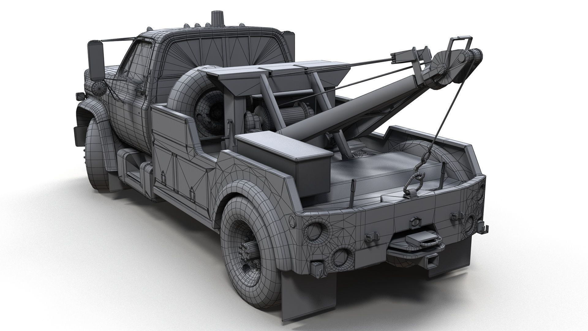 Holmes wrecker truck Low-poly 3D model_12
