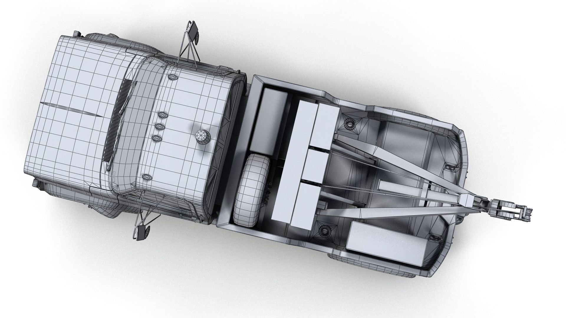 Holmes wrecker truck Low-poly 3D model_15