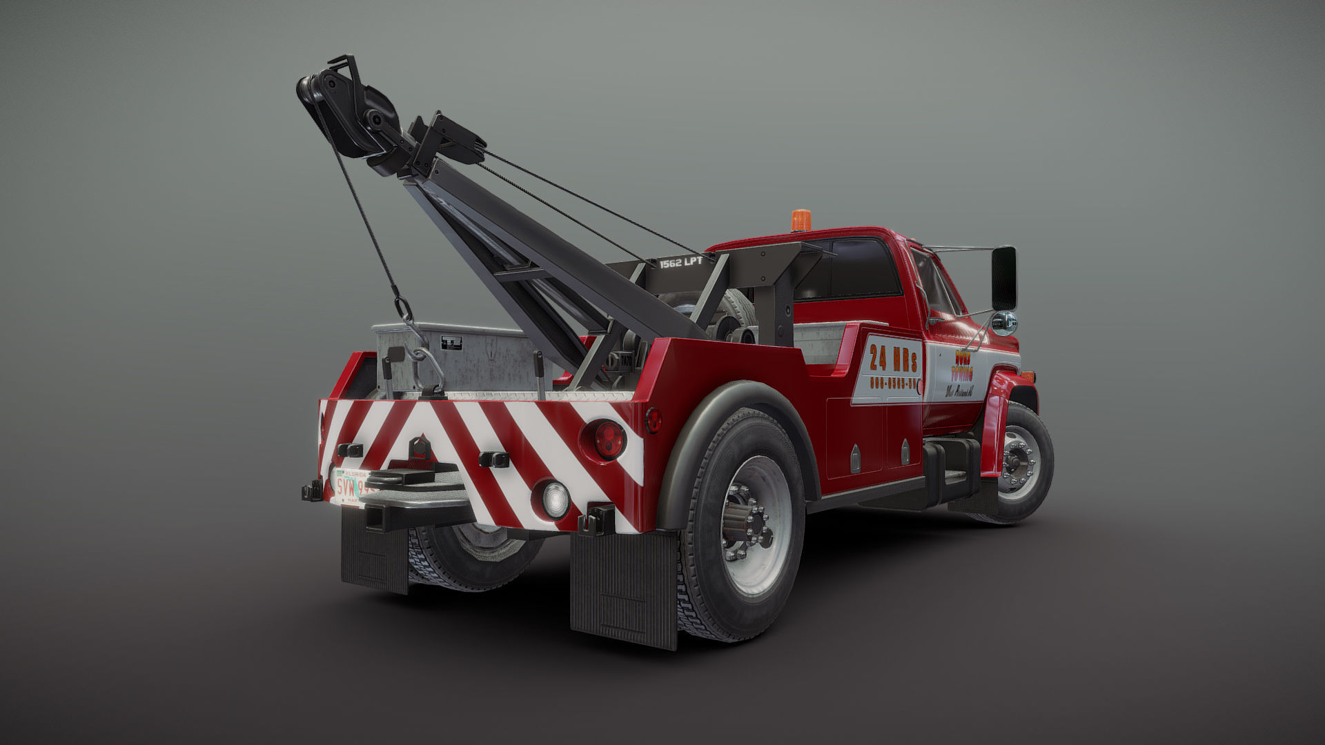 Holmes wrecker truck Low-poly 3D model_27