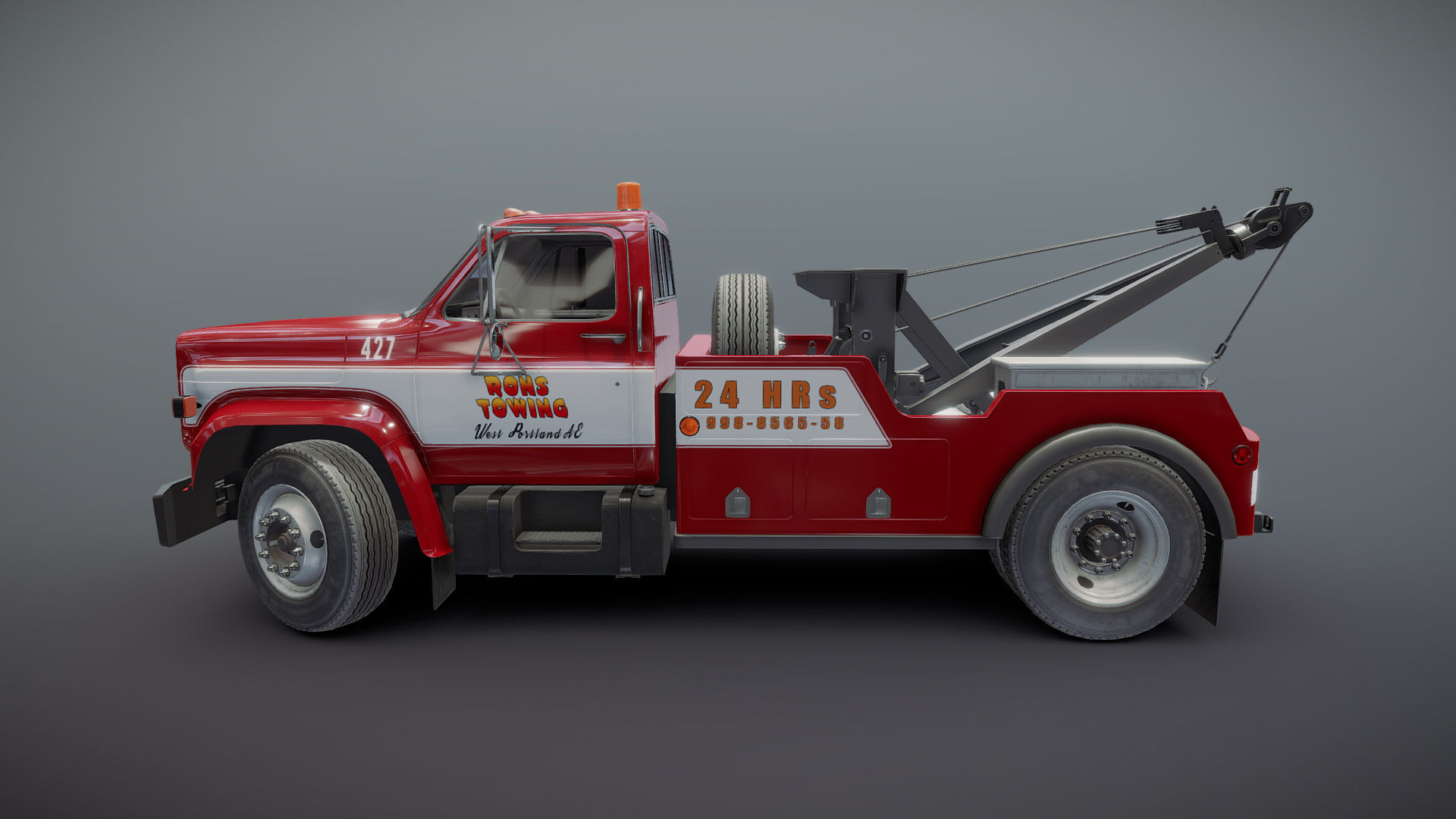 Holmes wrecker truck Low-poly 3D model_25