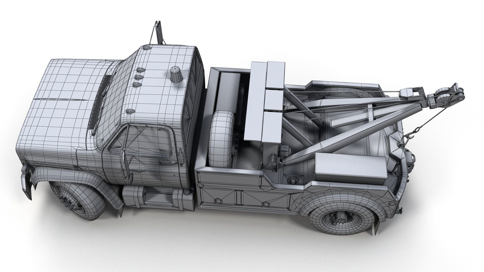 Holmes wrecker truck Low-poly 3D model_13
