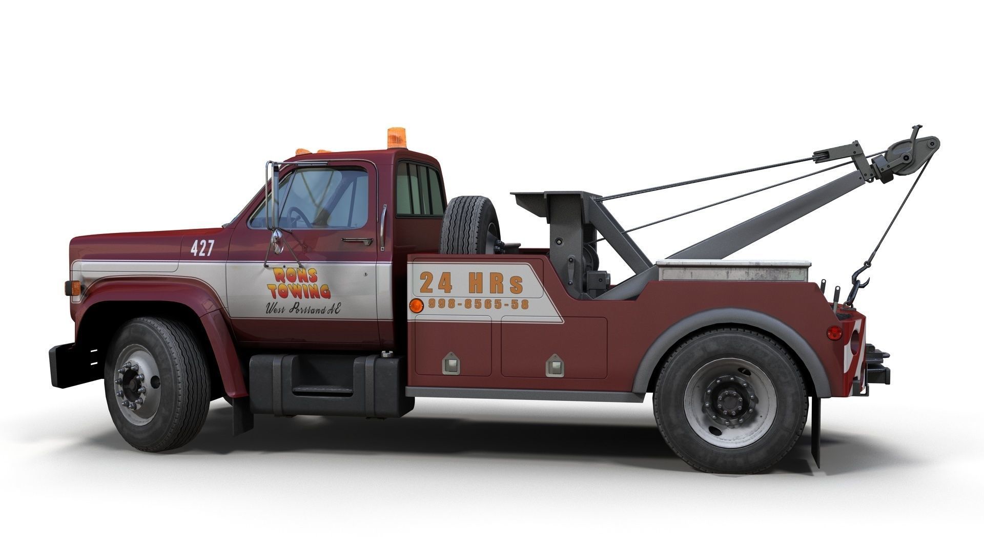Holmes wrecker truck Low-poly 3D model_6