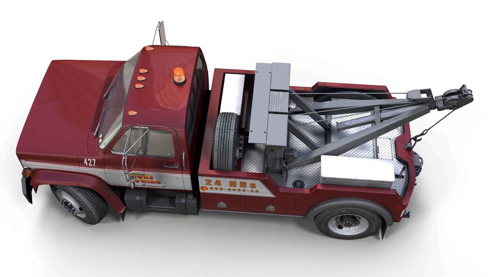 Holmes wrecker truck Low-poly 3D model_5