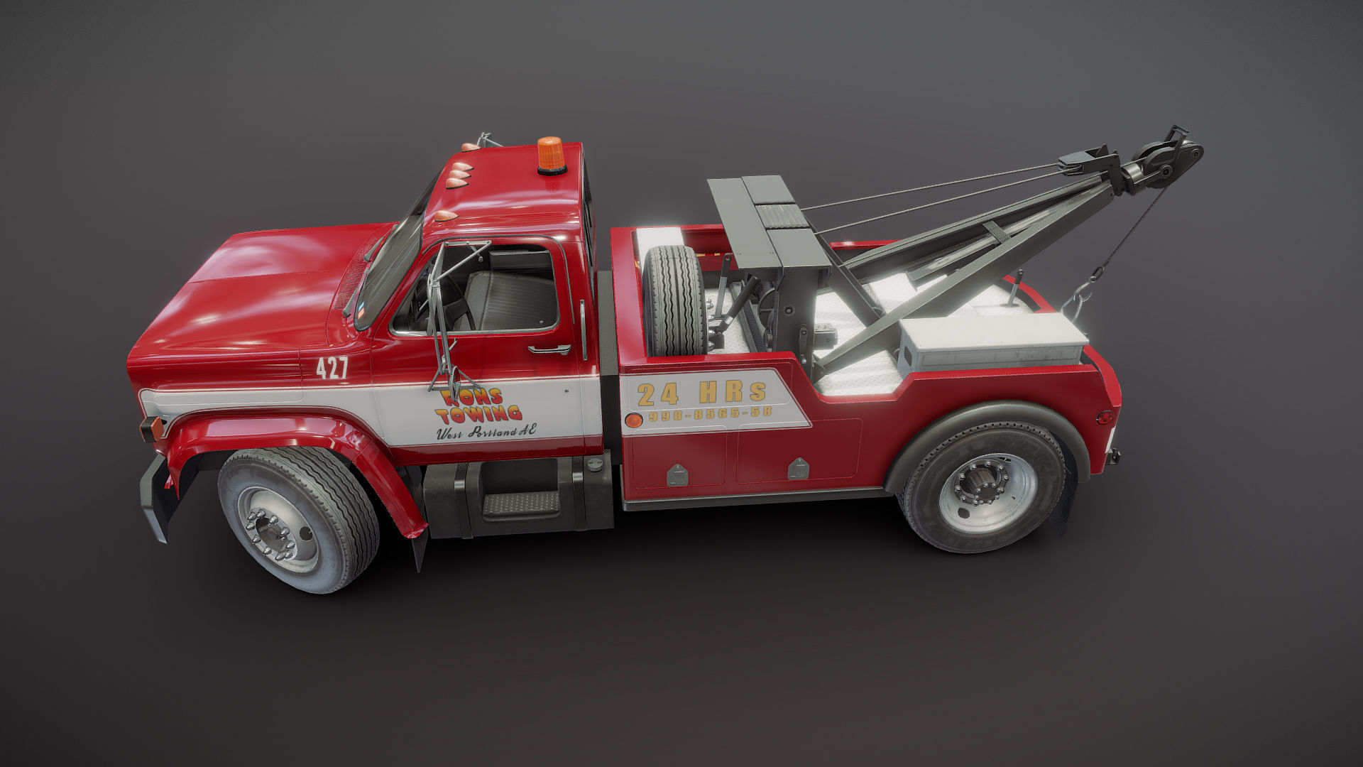 Holmes wrecker truck Low-poly 3D model_20